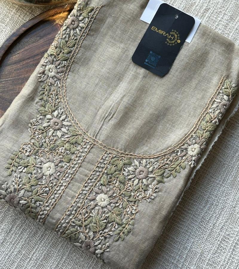  Classic Chanderi Salwar Suit with Jamdani Weaving  - Gold