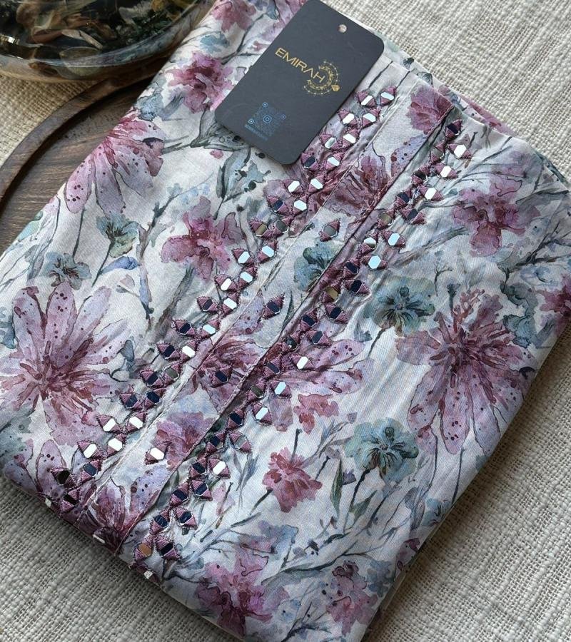 Chic Muslin Silk Salwar Suit  - Jet Black