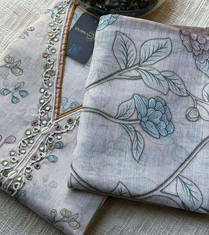 Charming Semi-Linen Salwar Suit  - Gold