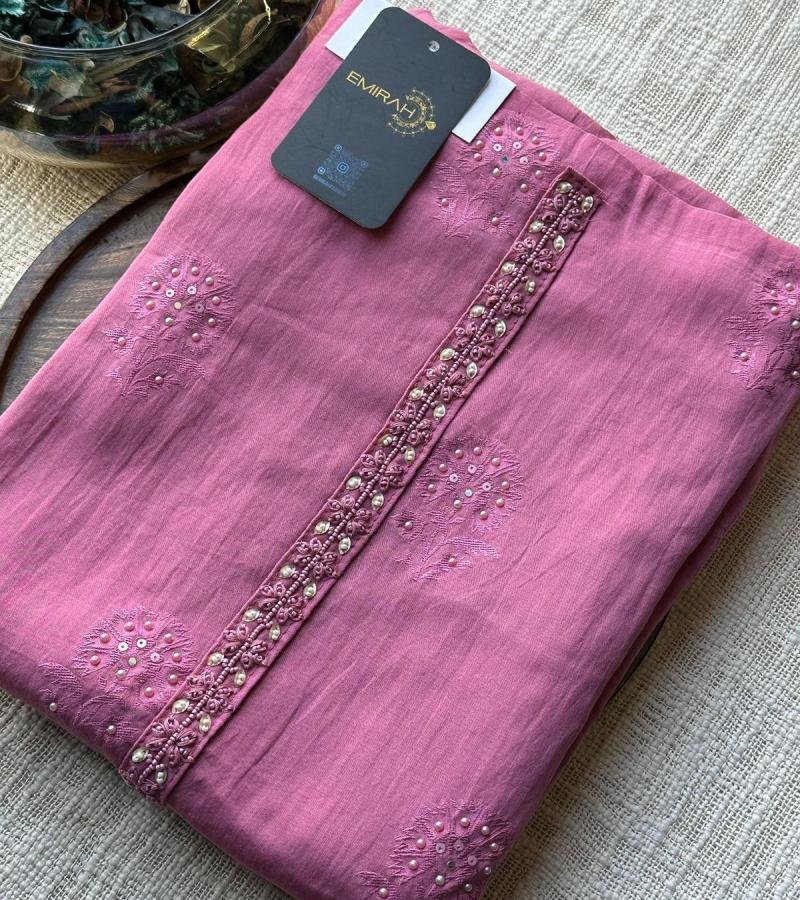 Stylish Chanderi Salwar Suit with Jamdani Weaving  - Jet Black