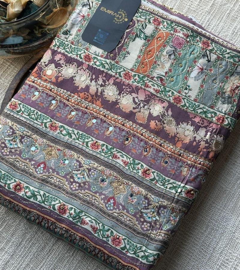 Ethnic Muslin Silk Suit - Royal Blue