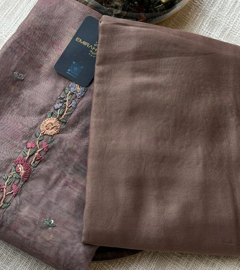 Earthy Chanderi Silk Suit - Jet Black