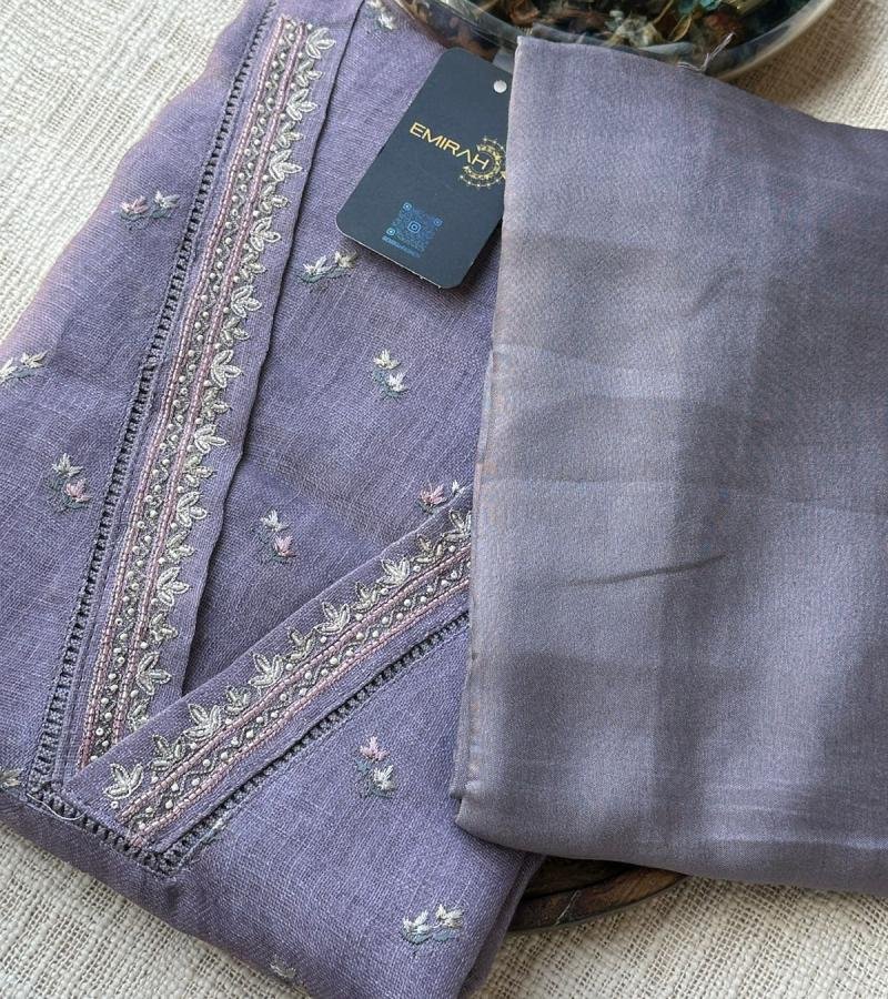 Lavender Linen Blend Suit - Jet Black