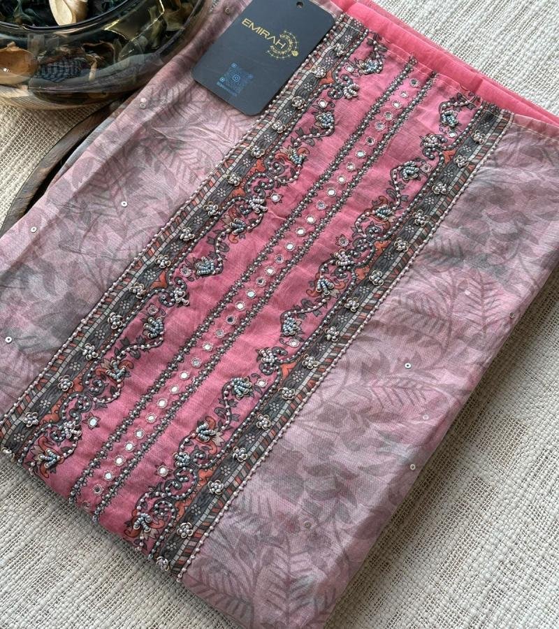 Embellished Chanderi Suit Set - Ruby Red