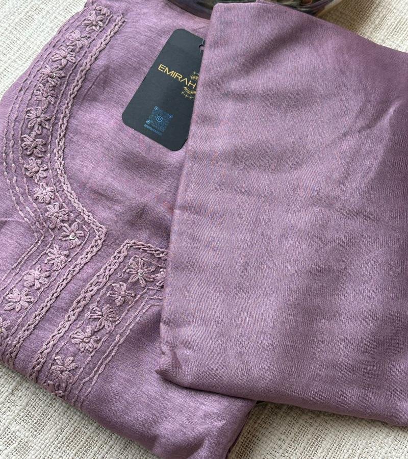 Malai Chanderi Unstitched Suit - Ruby Red