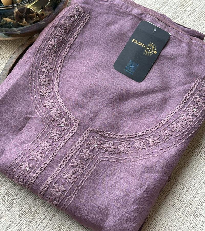 Malai Chanderi Unstitched Suit - Ruby Red