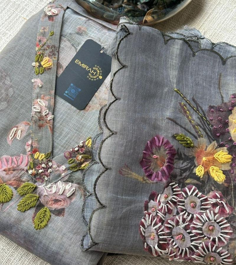 Embroidered Elegance - Royal Blue