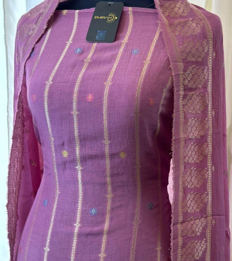 Enchanting Embroidered Mul Chanderi Suit - Emerald Green