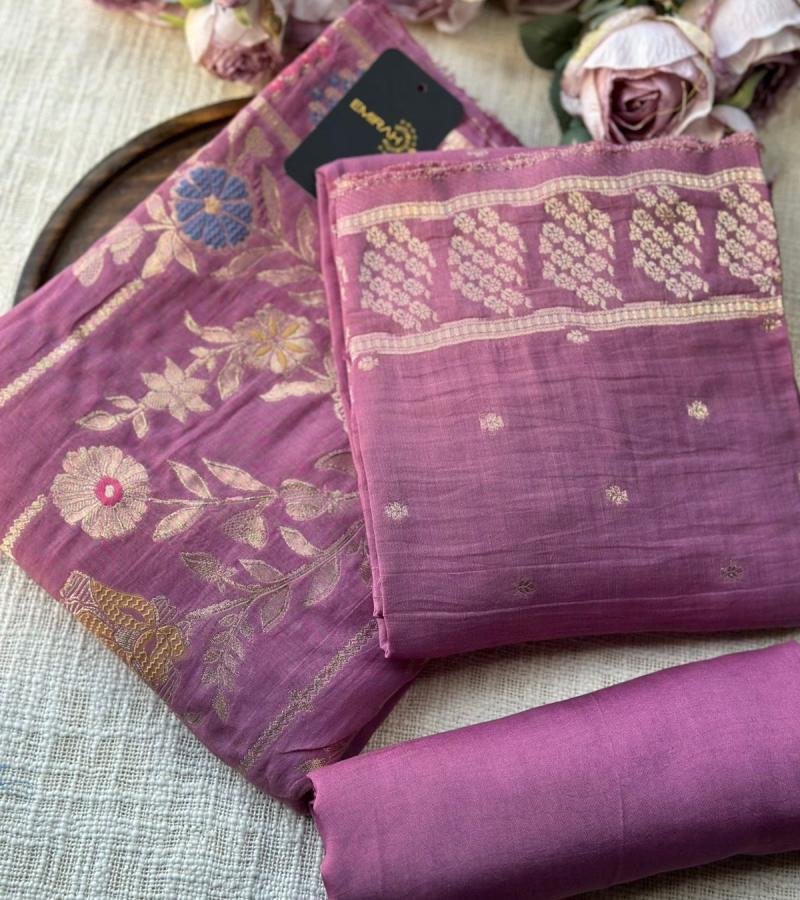 Enchanting Embroidered Mul Chanderi Suit - Emerald Green