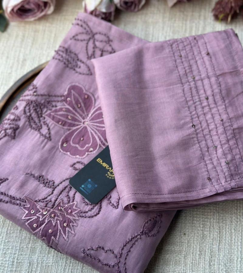 Radiant Embroidered Mul Chanderi Suit - Emerald Green