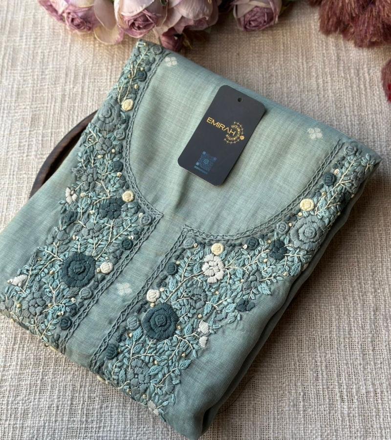 Radiant Floral Jamdani Chanderi Suit - Ruby Red