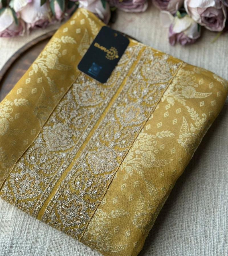 Elegant Woven Banarasi Silk Suit - Emerald Green