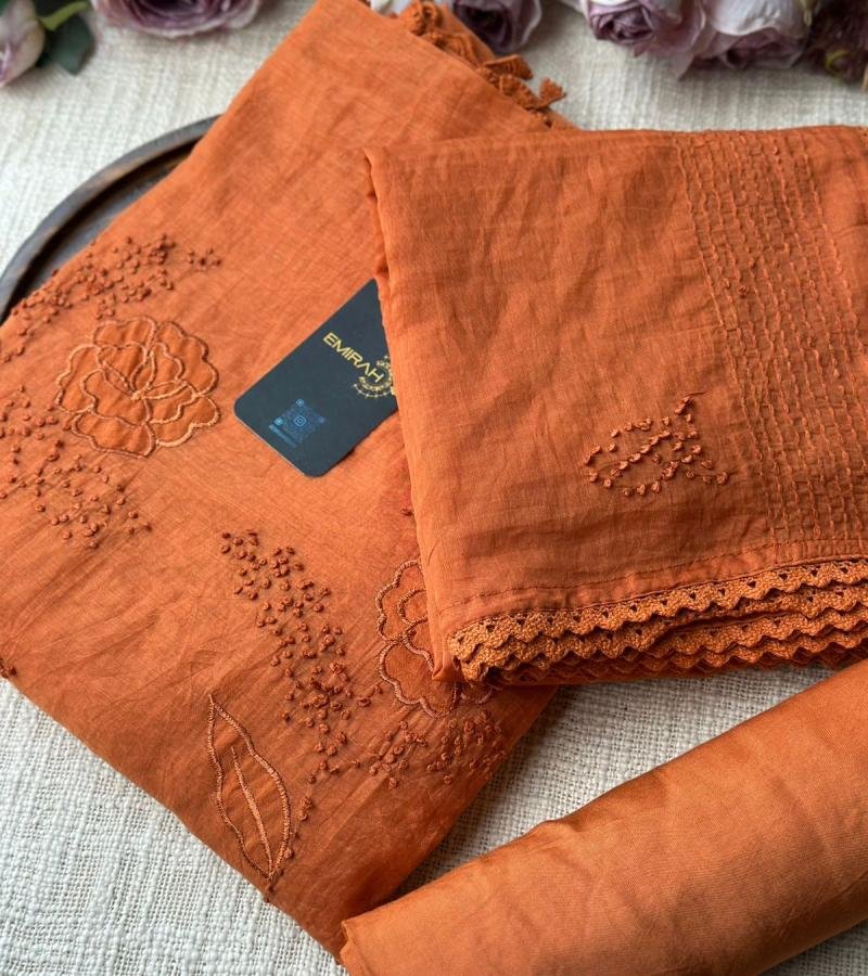 Elegant Mul Chanderi Suit - Ruby Red