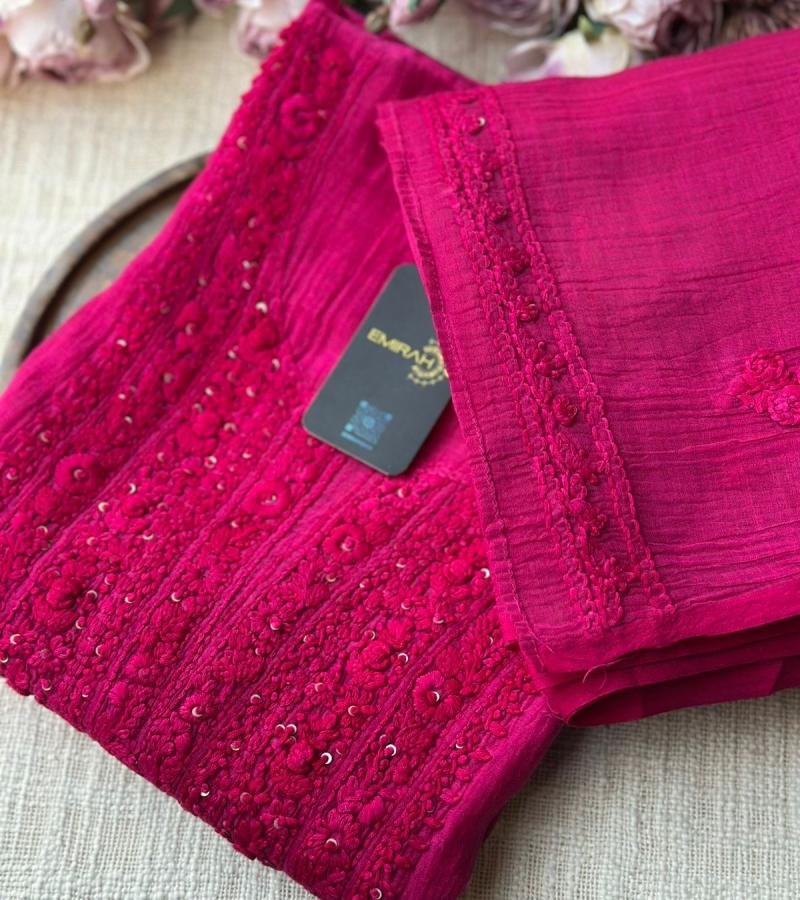 Graceful Mul Chanderi Suit - Royal Blue