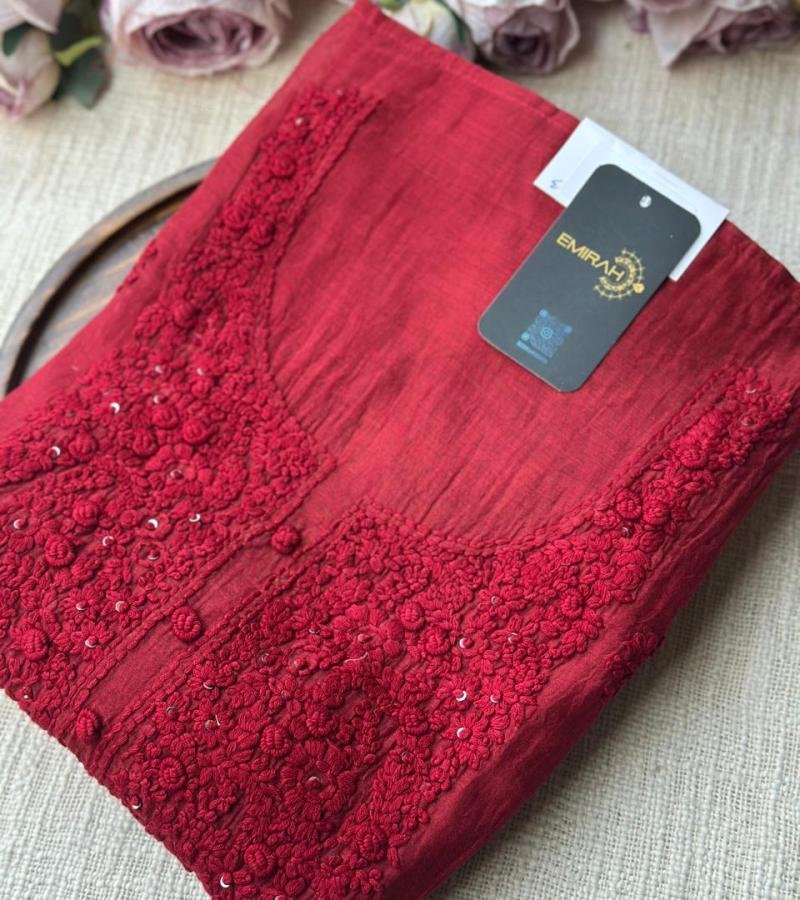 Elegant Mul Chanderi Embroidered Suit - Silver