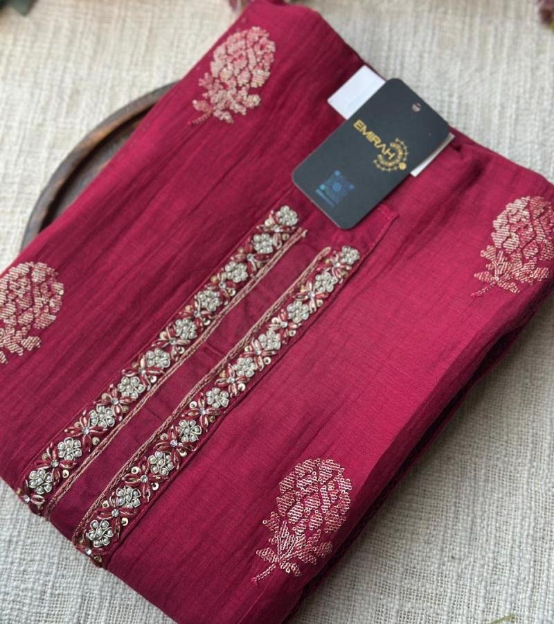 Elegant Handworked Mul Chanderi Suit - Royal Blue