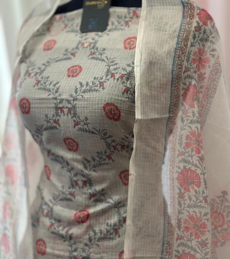 Delicate Floral Kota Suit - Royal Blue
