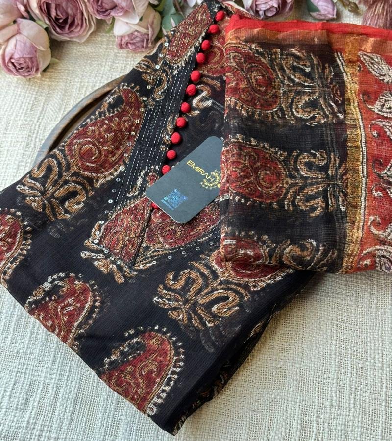 Elegant Paisley Kota Doriya Suit - Royal Blue