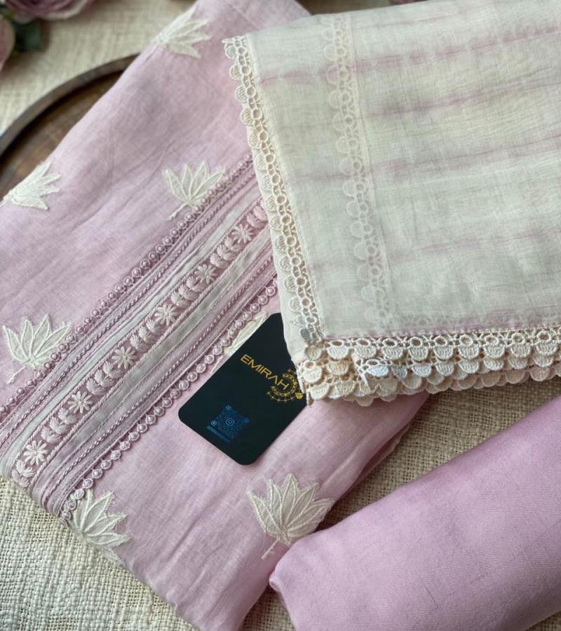  Mul Chanderi with Scalloped Lace - Royal Blue