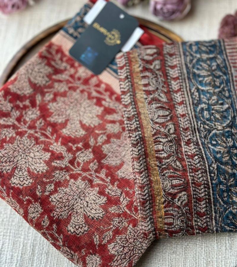  Rustic Floral Kota Doriya Suit - Rose Pink
