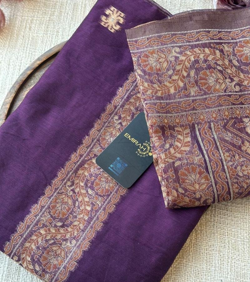 Regal Chanderi Jamdani Woven Suit - Rose Pink