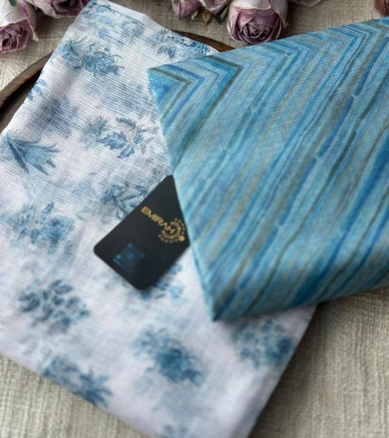 Serene Blue Kota Doriya Suit - Rose Pink