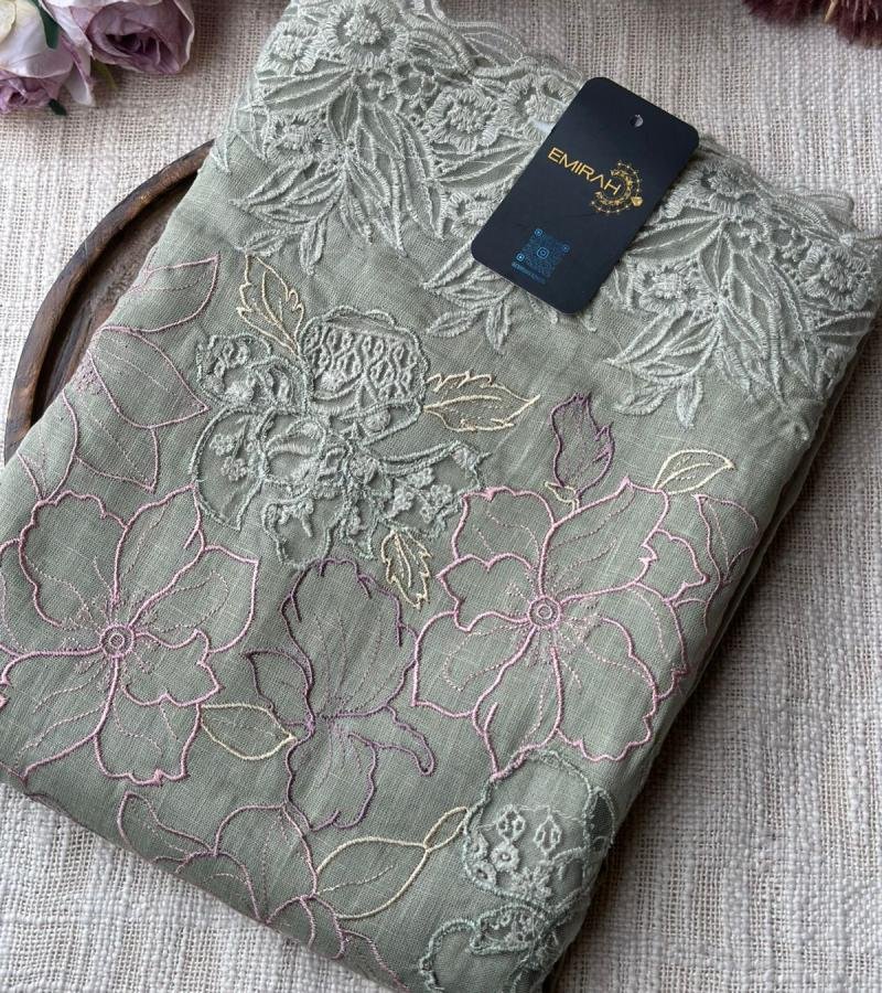 Elegant Floral Linen Ensemble - Rose Pink