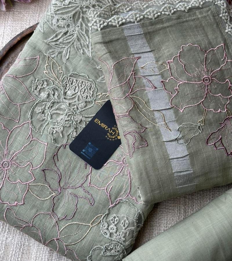Elegant Floral Linen Ensemble - Rose Pink