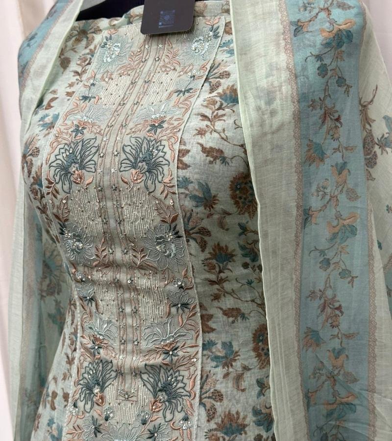 Vintage Bloom Silk Chanderi - Jet Black