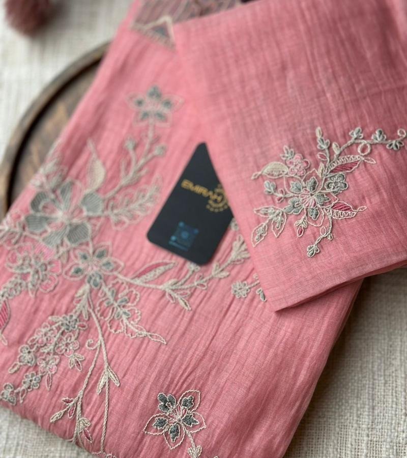Blush Bloom Mul Chanderi - Emerald Green