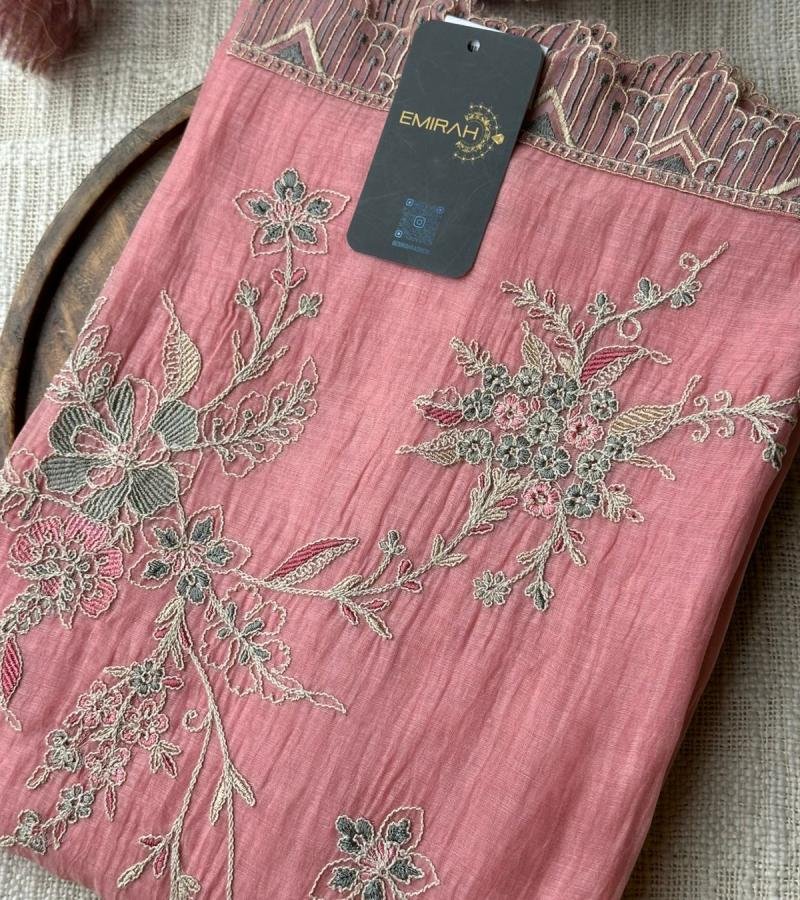 Blush Bloom Mul Chanderi - Emerald Green