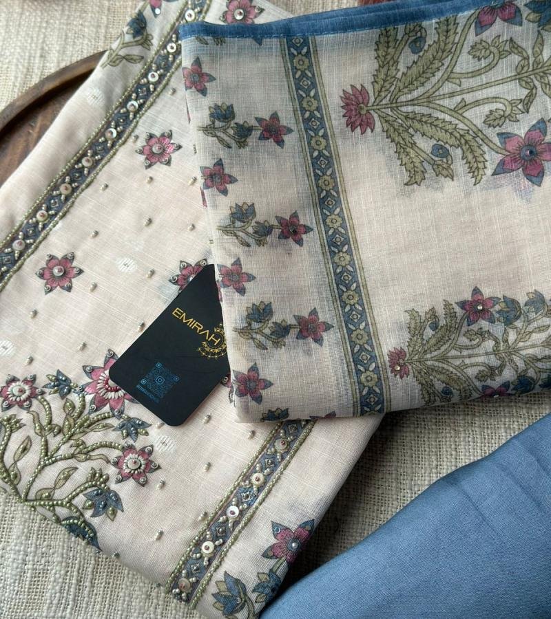 Pastel Bloom Linen Blend - Gold