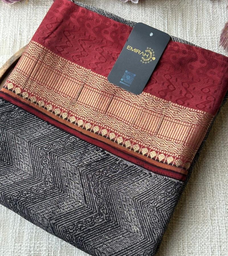 Heritage Maheshwari Elegance - Jet Black