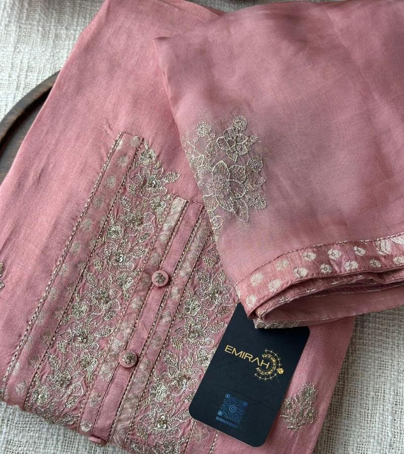  Blush Banarasi Elegance - Jet Black