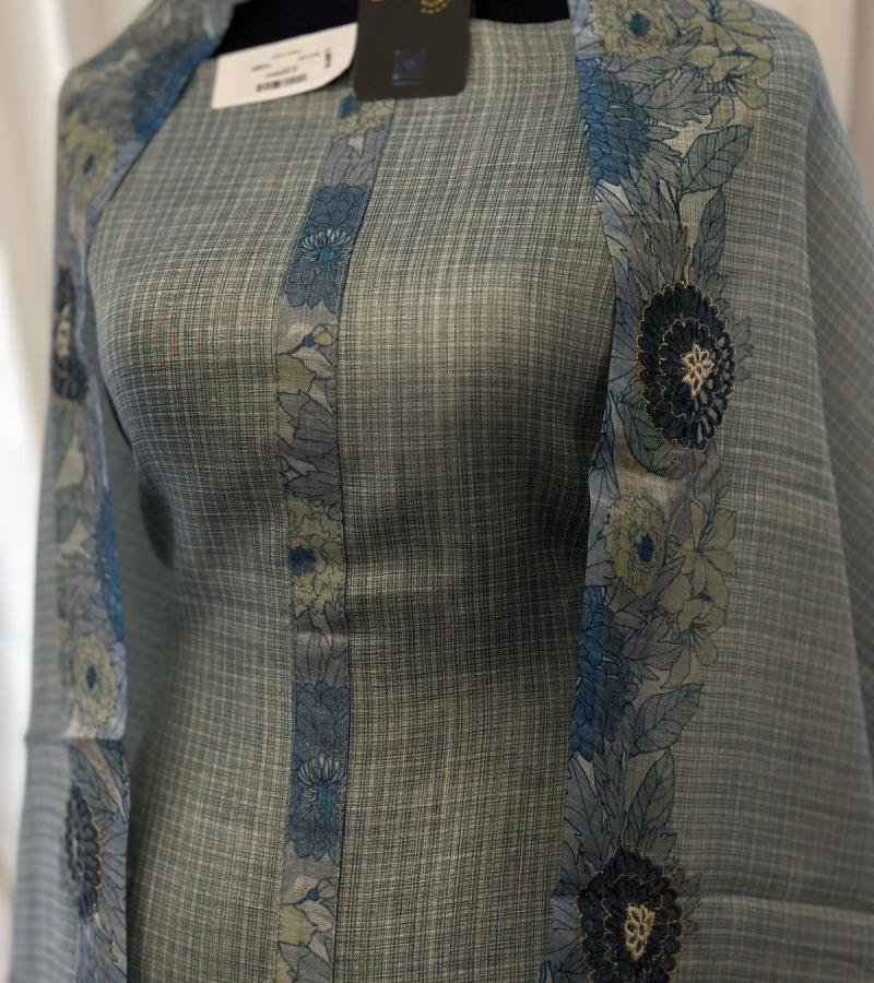  Subtle Bloom Kota Chanderi - Jet Black