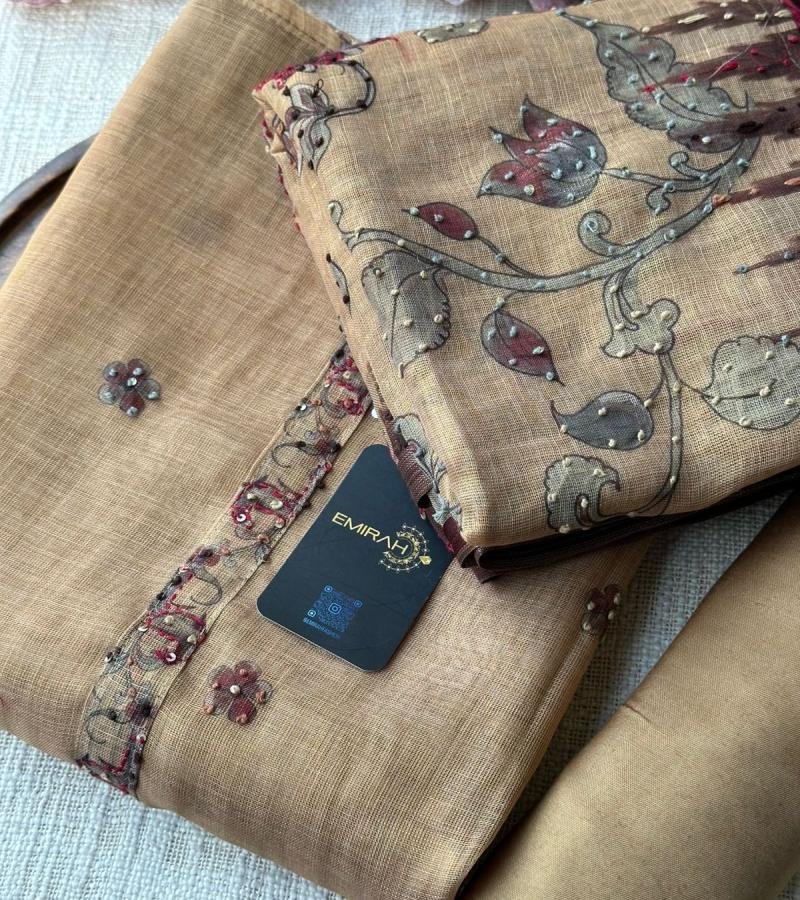 Golden Earth Tissue Linen Suit - Royal Blue
