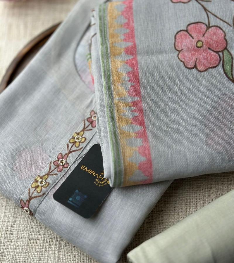 Semi linen suit set - Rose Pink