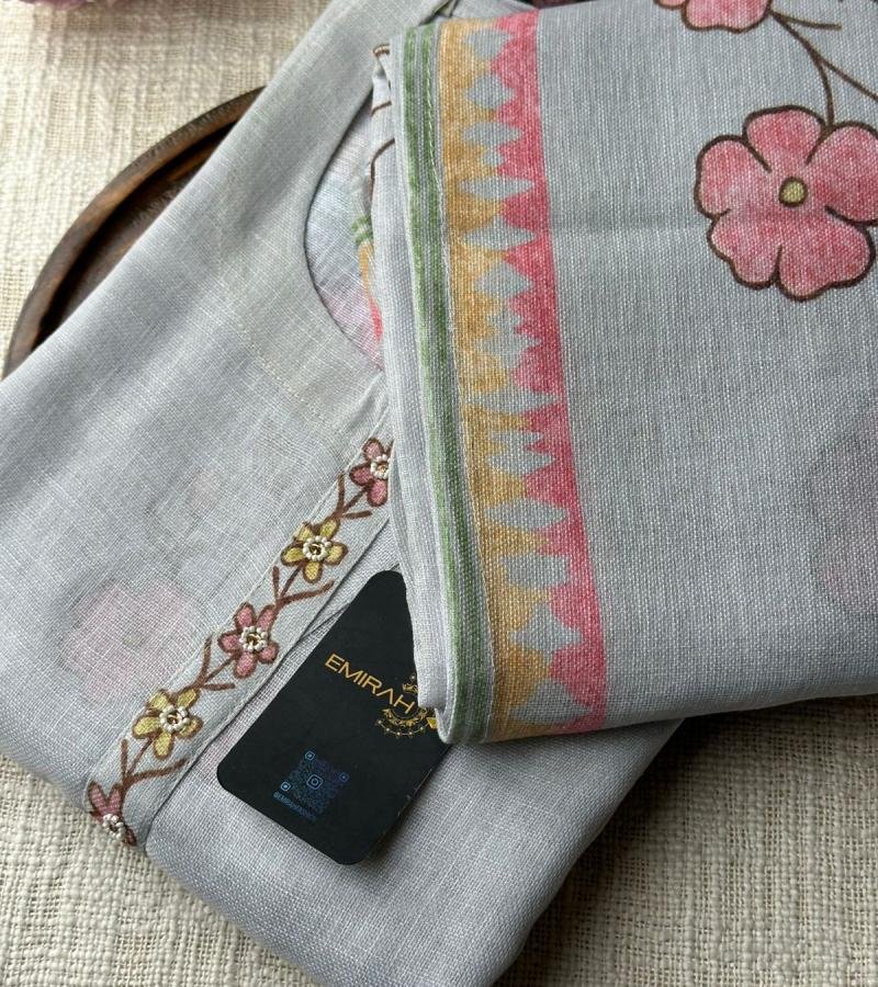 Semi linen suit set - Rose Pink