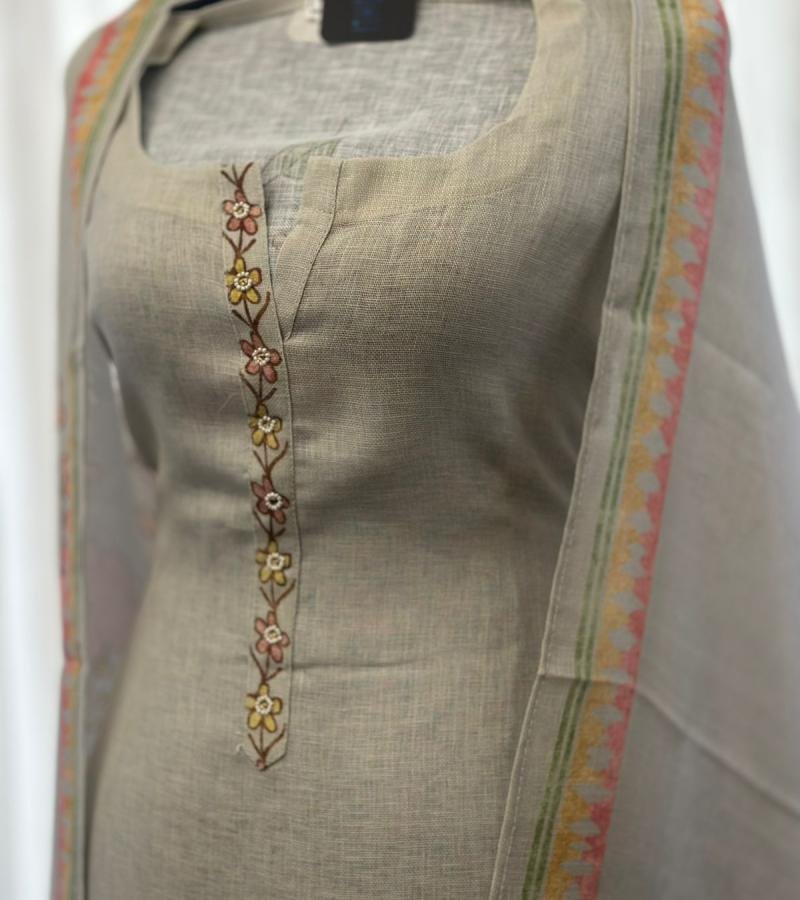 Semi linen suit set - Rose Pink