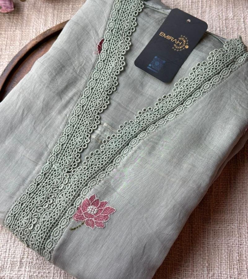 Mul chanderi suit set - Emerald Green