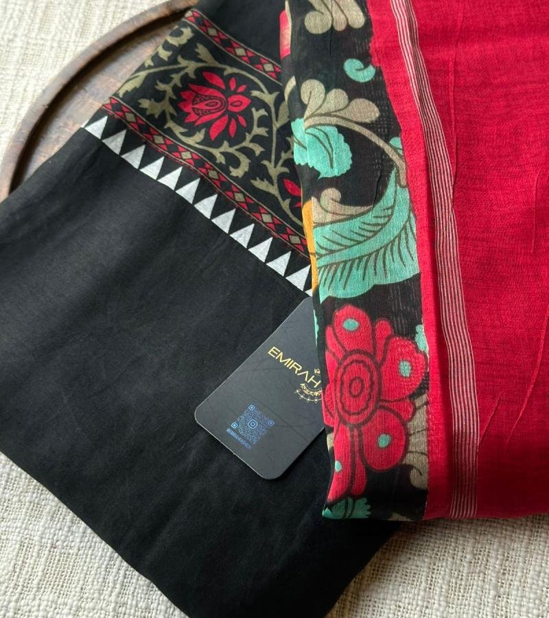 Maheswari Silk Suit set - Ruby Red