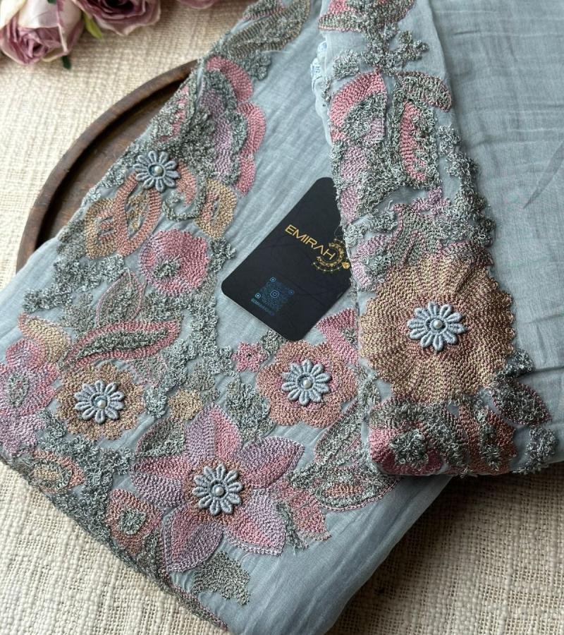 Pastel Bloom Mul Chanderi Suit Set - Ruby Red