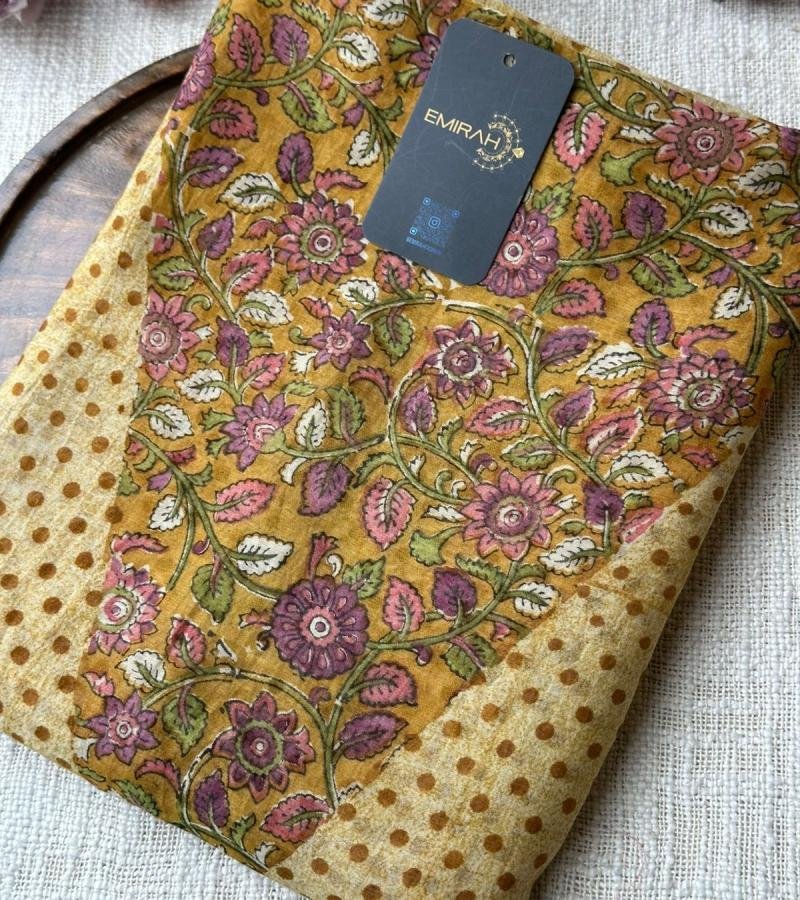 Elegant Floral Chanderi Suit Set - Rose Pink