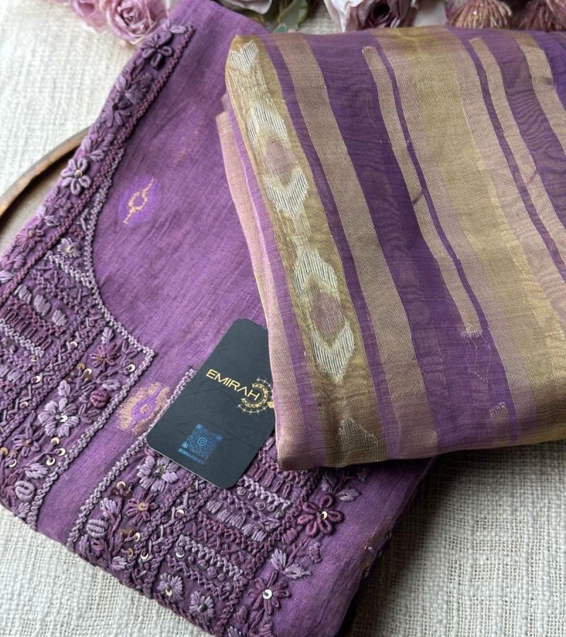 Meher Jamdani Weaving Suit - Mixed Colors