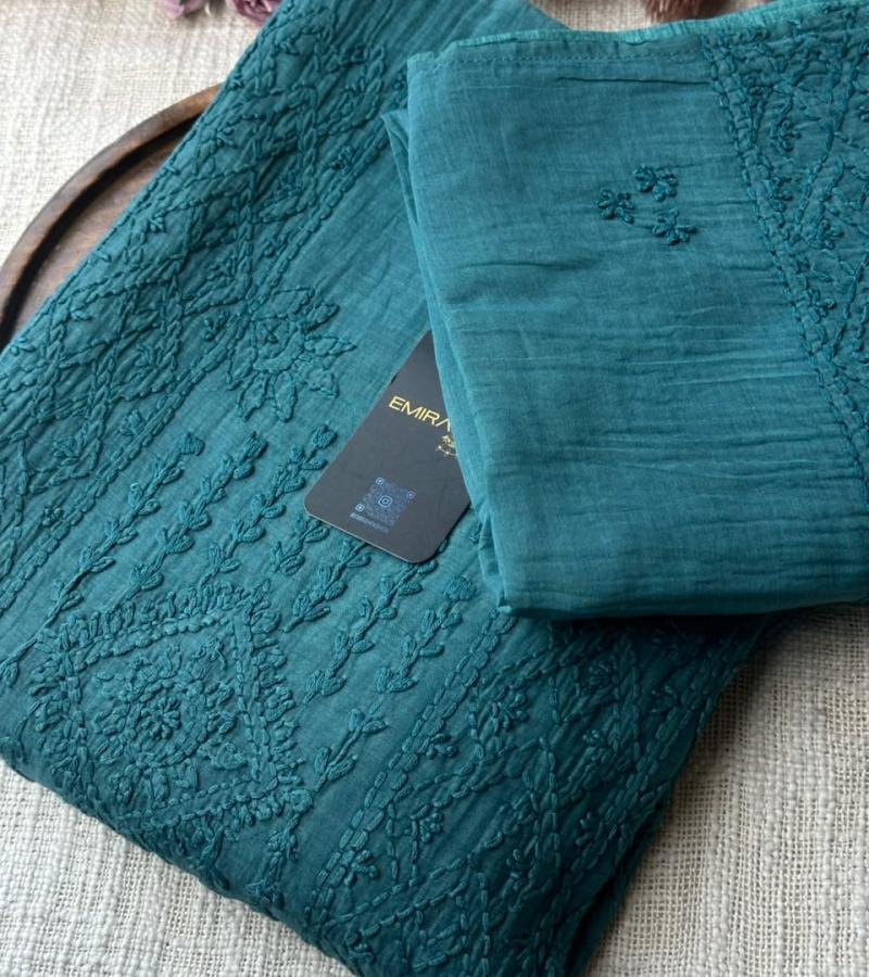 Whispered Elegance Mul Chanderi - Royal Blue