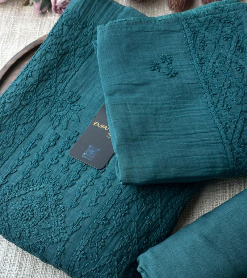 Whispered Elegance Mul Chanderi - Royal Blue