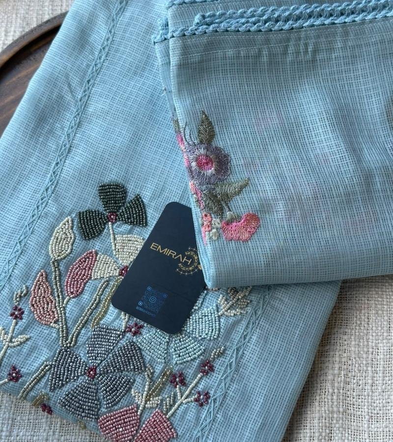 Celestial Bloom Kota Silk - Royal Blue