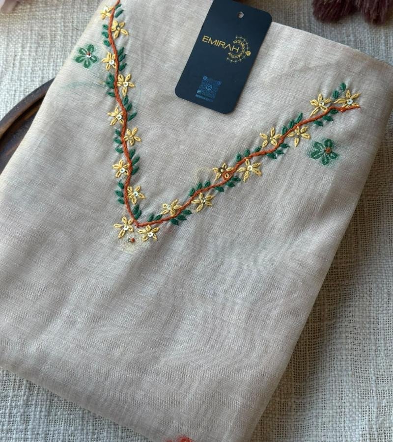 Meadow Blossom Chanderi - Gold