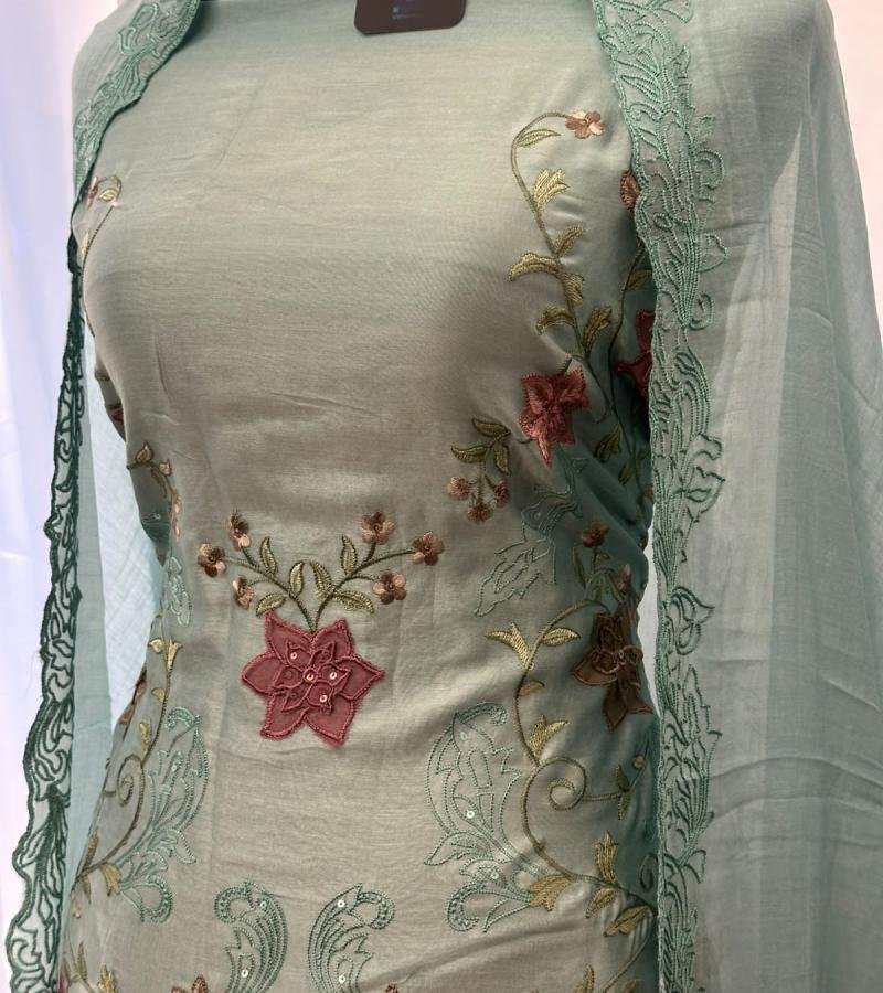 Enchanted Garden Mul Chanderi - Mixed Colors