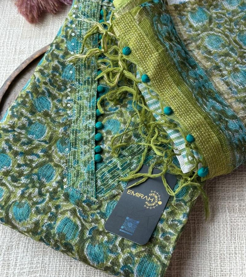 Verdant Grace Kota Doriya - Emerald Green
